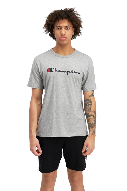 Men's champion script t shirt on sale