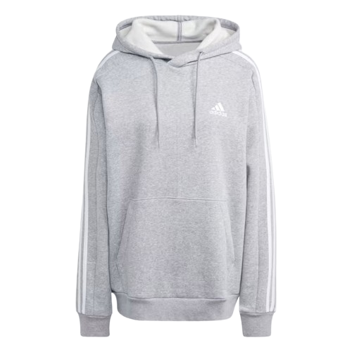 ADIDAS ESSENTIALS FLEECE 3 STRIPES HOODIE MEN GREY