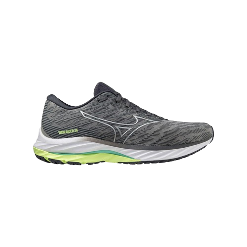 Mizuno Wave Rider 26 Mens Ultimate Gray Silver Neo Lime Just Sport