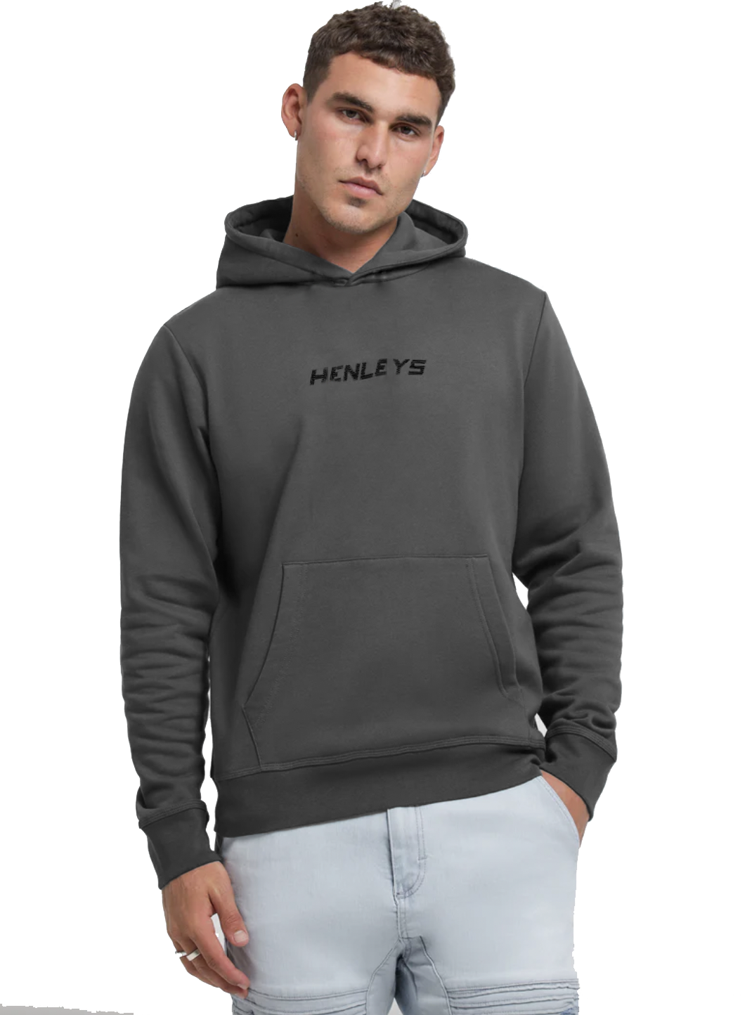 Henleys Defence Tonal Hooded Sweater Mens Coal