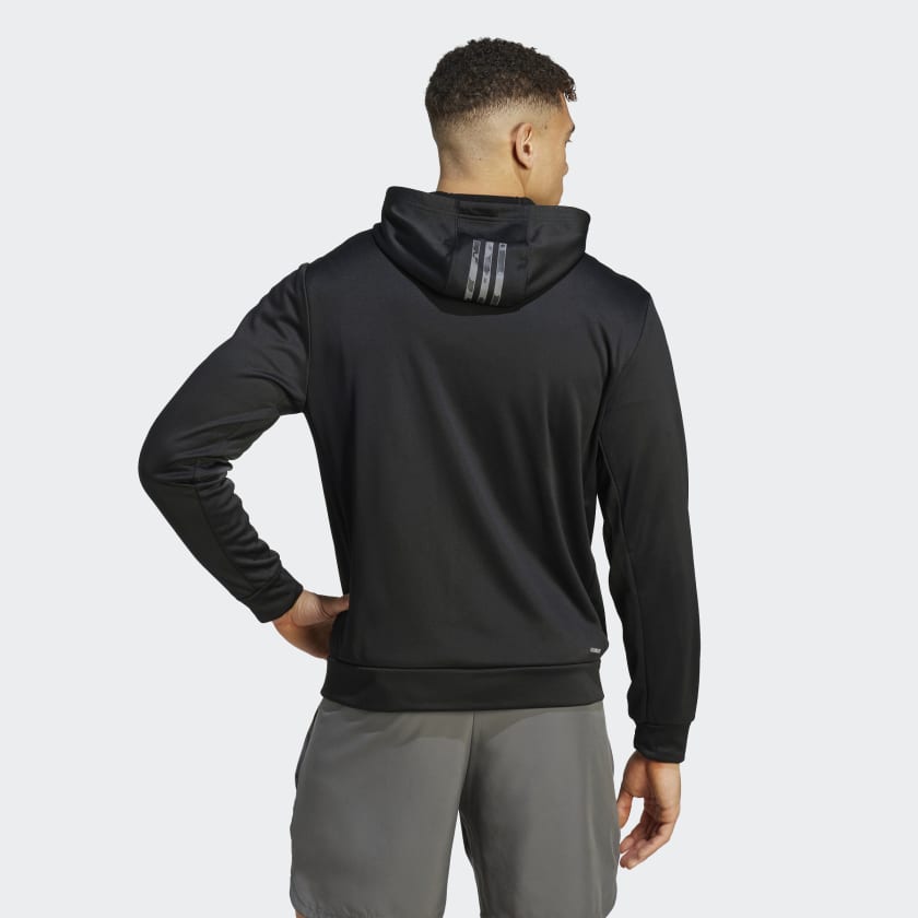 Adidas Train Essential Seasonal Training Fill Zip Hoodie Mens