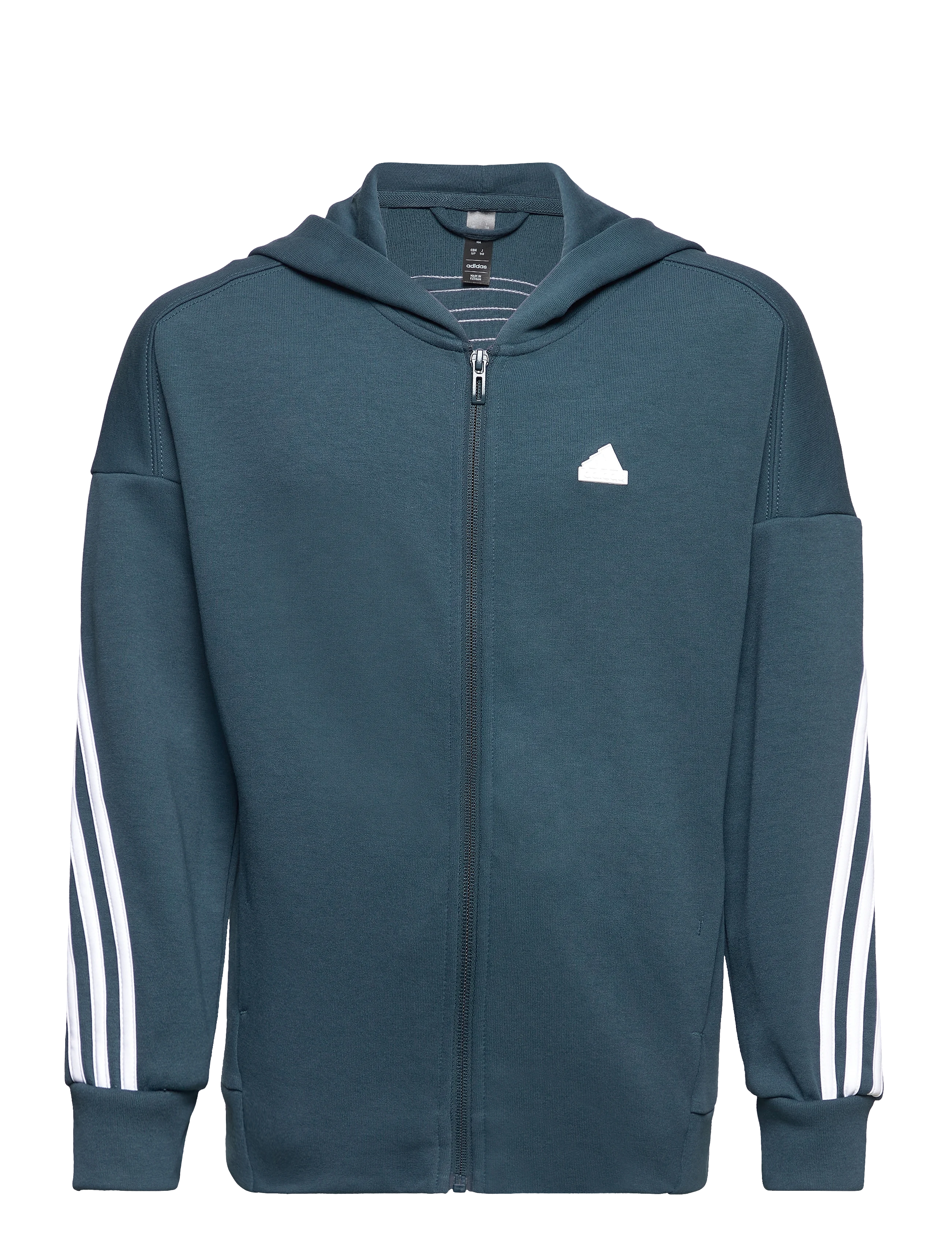 Adidas Future Icons 3 Stripes Full Zip Hoodie Kids Green