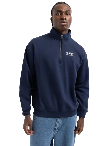 HENLEYS CHAMPION ZIP SWEATER MEN NAVY Just Sport