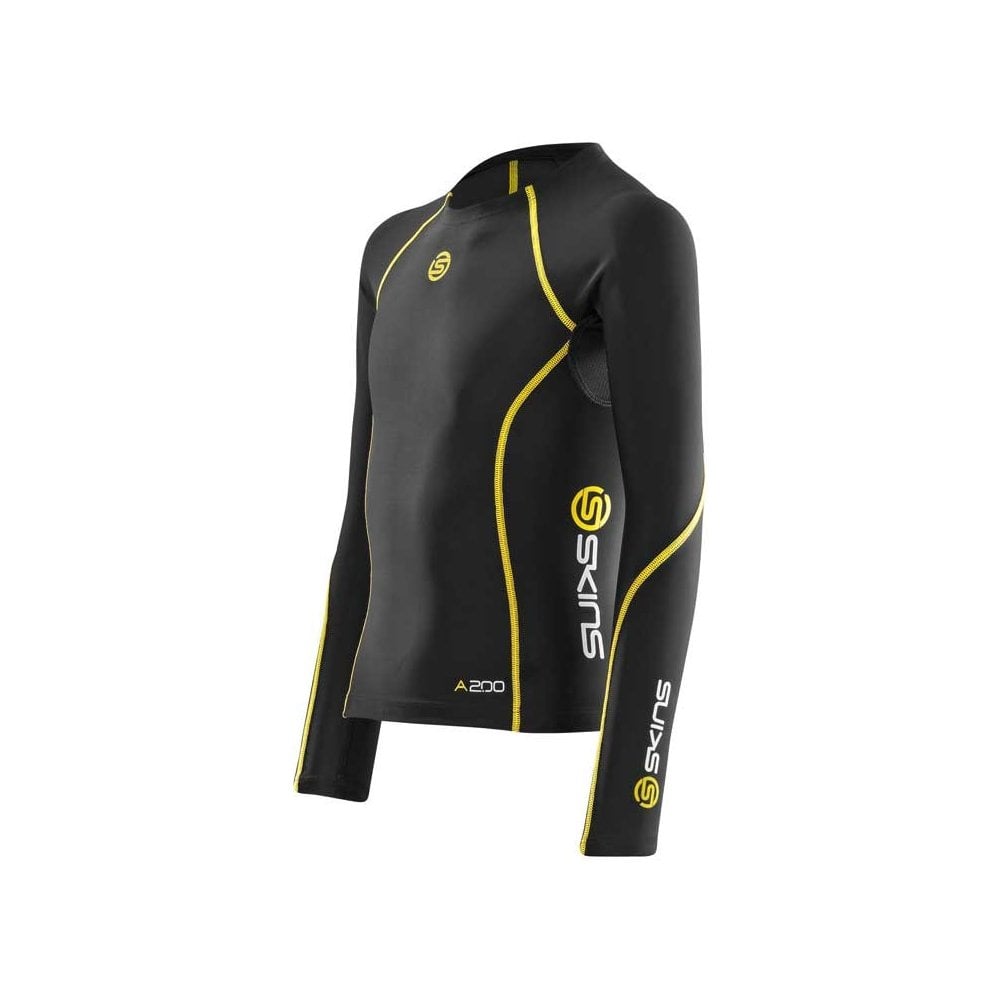 SKINS A200 Long Sleeve Compression Top - Youth - Black/Yellow – Just Sport